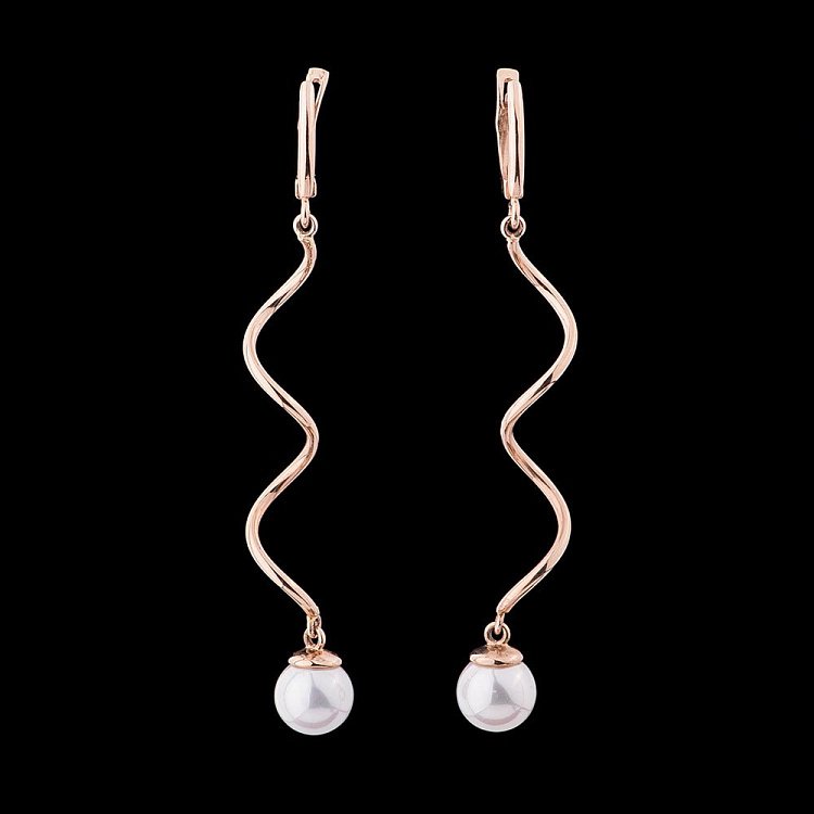 Золоті сережки з штучними перлами с03848 від ювелірного магазину Онікс - 2