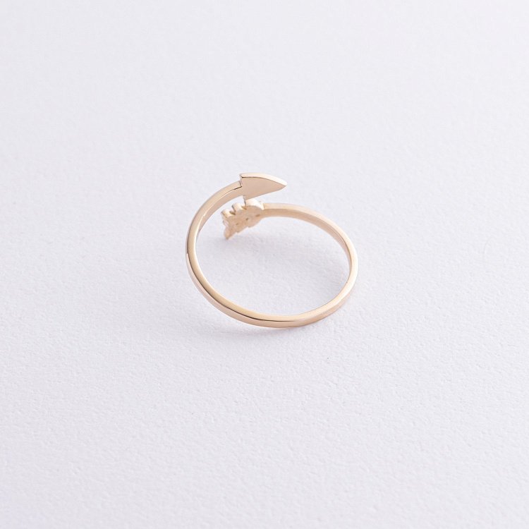 Кольцо "Стрела" в желтом золоте (фианиты) к08172 от ювелирного магазина Оникс - 4