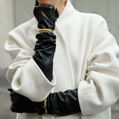 Жесткий браслет "Helen" в желтом золоте б05755 №9