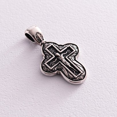 Серебряный крестик с чернением 13534