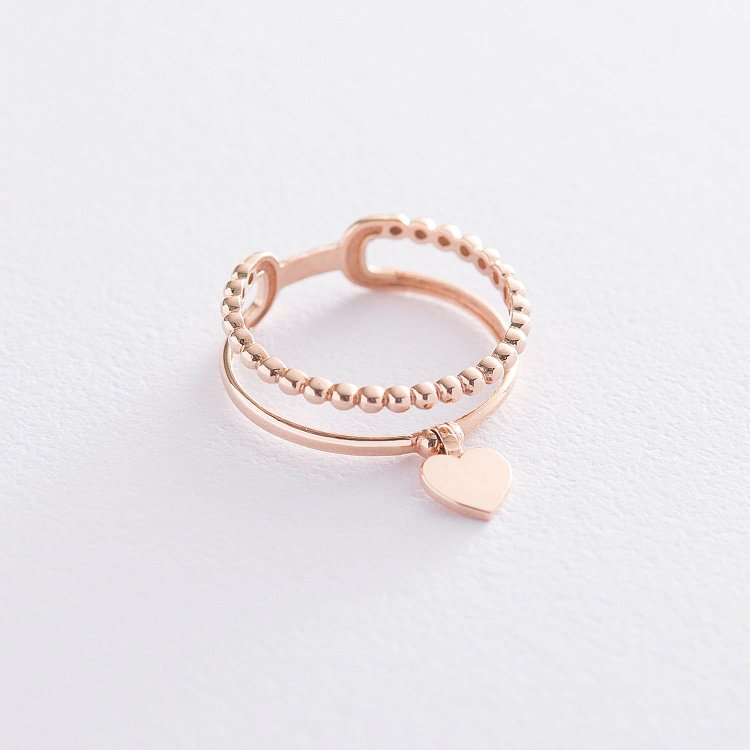 Золотое кольцо "Сердце" к05522 от ювелирного магазина Оникс