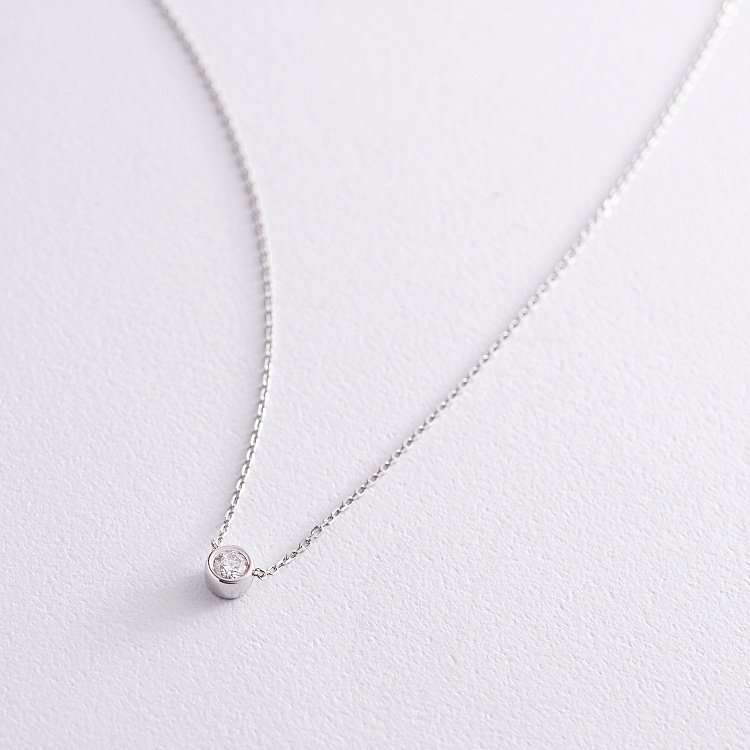 Кольє у білому золоті з діамантом 719071121 від ювелірного магазину Онікс - 2