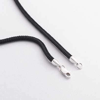 Шелковый шнурок с серебряной застежкой 18718 №3