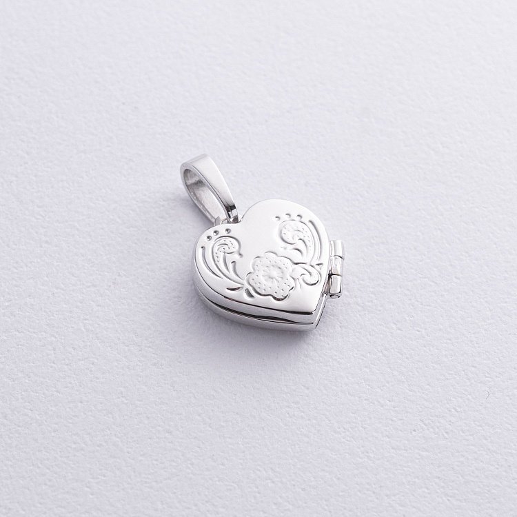 Кулон для фотографії "Сердечко" (біле золото) п01943 від ювелірного магазину Онікс