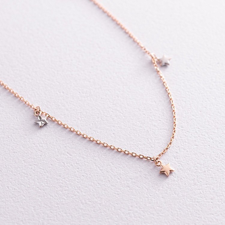 Золотий браслет на ногу "Зірки" б04584 від ювелірного магазину Онікс - 3