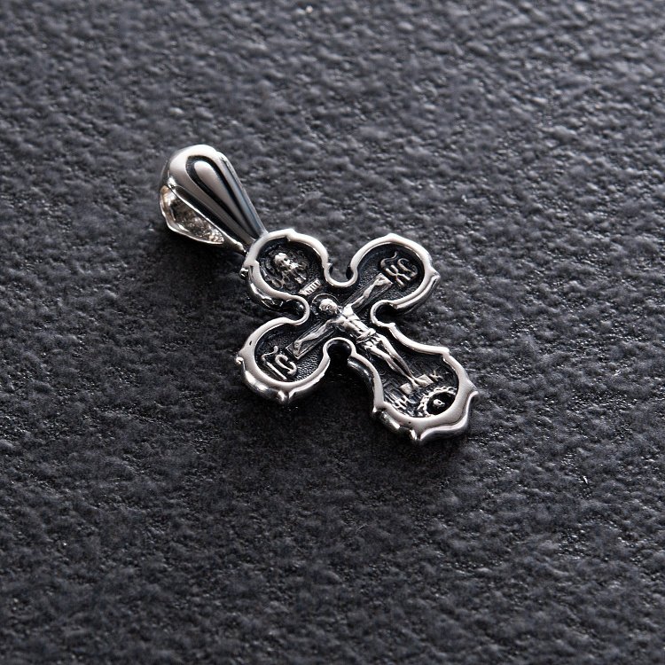 Серебряный крест "Распятие. Спаси и сохрани" 133007 от ювелирного магазина Оникс - 3