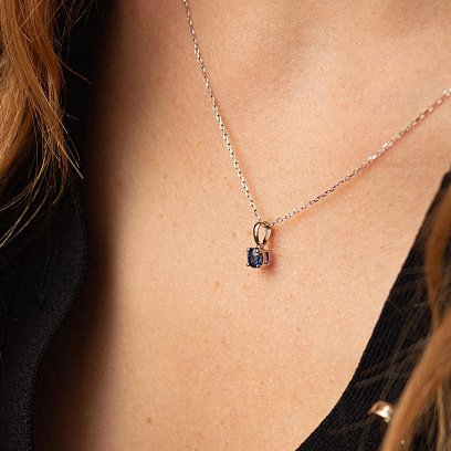 Золотой кулон с сапфиром пб0082gl №4