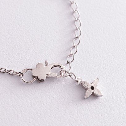 Срібний браслет "Конюшина" з фіанітом 4173р-CZ №3