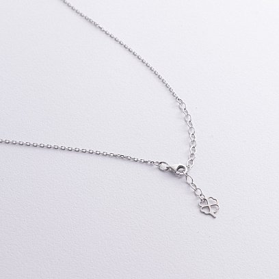 Серебряное колье "Клевер" (перламутр) 181303 №5