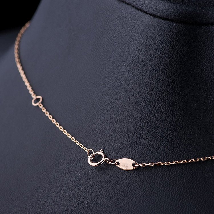 Двойное золотое колье с сердечком и камушком кол01038 от ювелирного магазина Оникс - 2