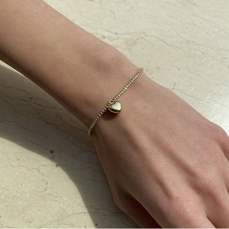 Золотой браслет "Сердечко" б03129 от ювелирного магазина Оникс - 6