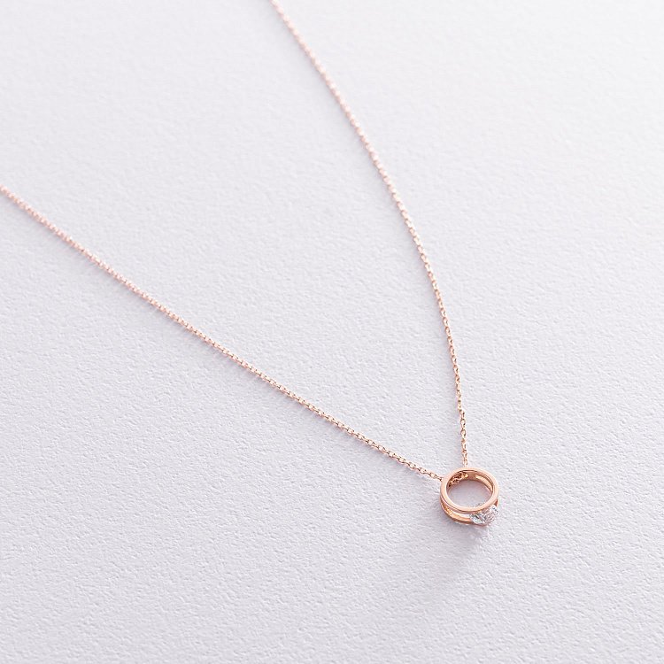 Колье "Амелия" в красном золоте (фианит) кол01899 от ювелирного магазина Оникс - 6