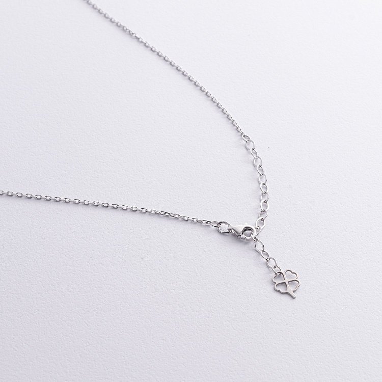 Серебряное колье "Клевер" (перламутр) 181303 от ювелирного магазина Оникс - 4