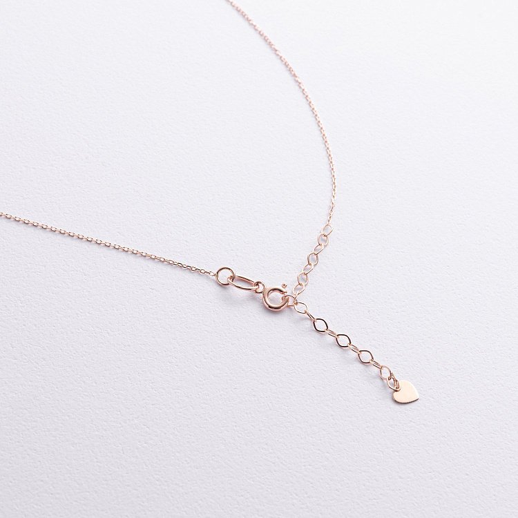 Золотое колье с одним фианитом кол01641 от ювелирного магазина Оникс - 4