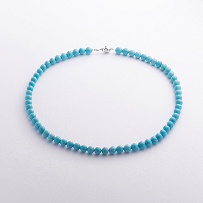 Бусы из бирюзы (золотая застежка) бус027б №3