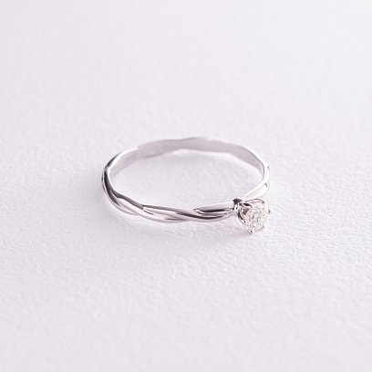 Заручальна золота каблучка з діамантом 229061121 №3