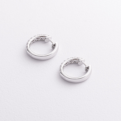 Золоті сережки - кільця з діамантами сб0656ri №2