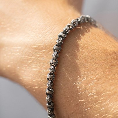 Чоловічий срібний браслет 141719 №2