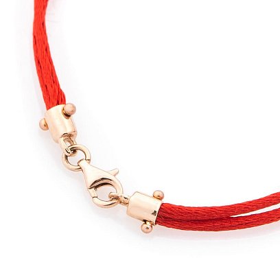 Браслет з червоною ниткою і золотою вставкою "Хрестик" (фіаніт) б03481 №3