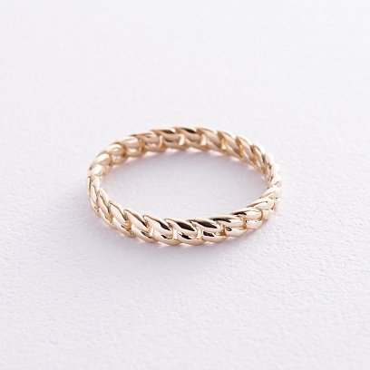 Каблучка "Ланцюжок" у жовтому золоті к07542 №3