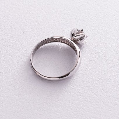 Золота каблучка "Квітка" (фіаніт) к04802 №3