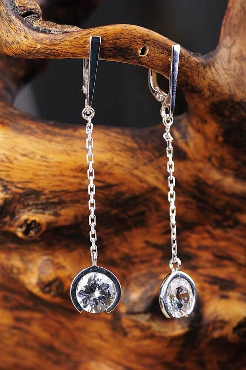 Серьги (фианит) 12058а от ювелирного магазина Оникс - 1