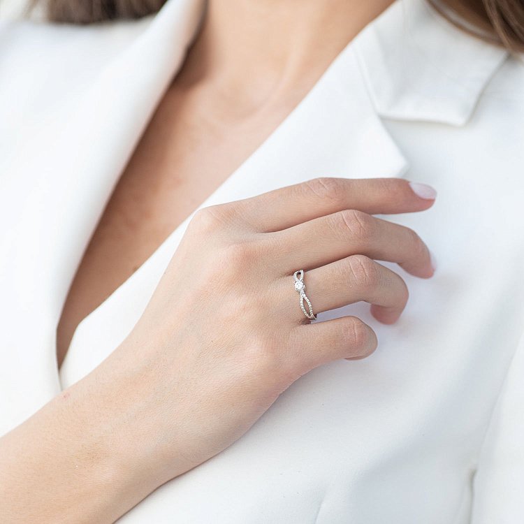 Золотое кольцо с бриллиантами кб03041 от ювелирного магазина Оникс - 3