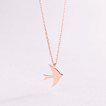 Колье "Ласточка" в красном золоте кол02158