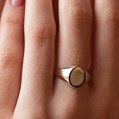 Печатка в жовтому золоті (можливе гравіювання) к07198 №9