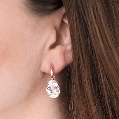 Золотые серьги без камней с05315 №6