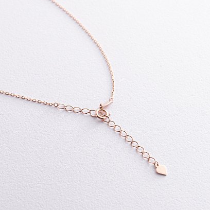 Золоте кольє "Сердечко" з перламутром кол02396 №5