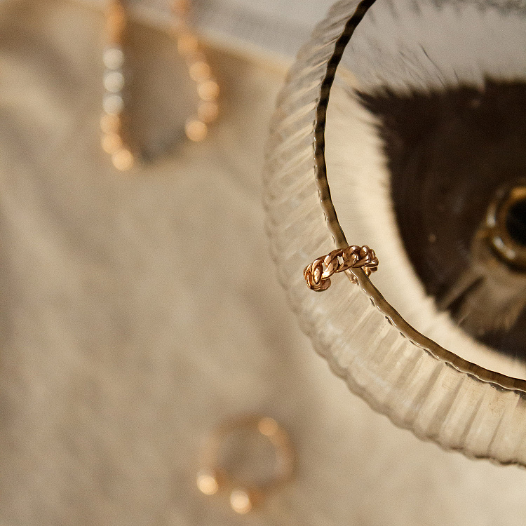 Серьга - каффа "Цепочка" в красном золоте с07912 от ювелирного магазина Оникс - 11