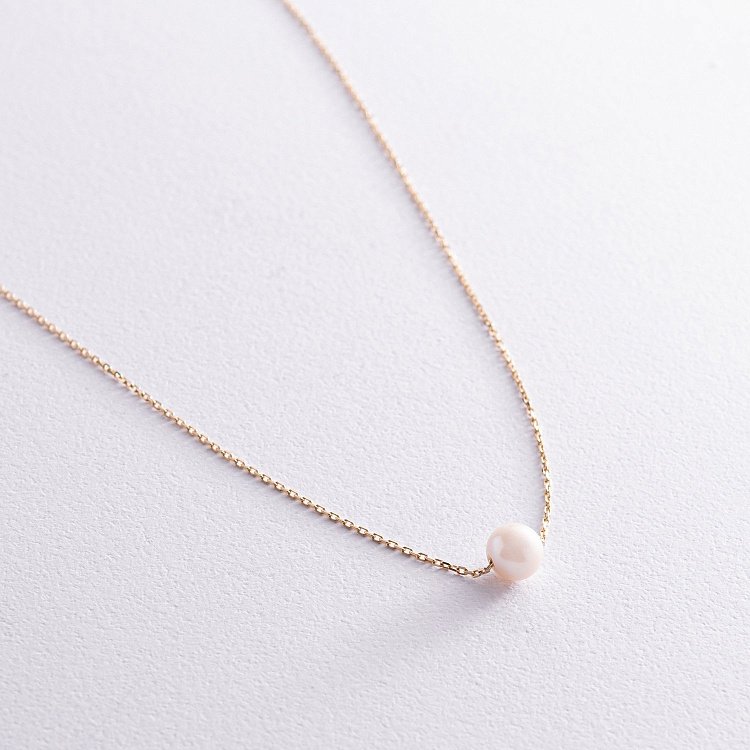 Колье "Жемчужина на цепочке" (желтое золото) кол02273 от ювелирного магазина Оникс - 5