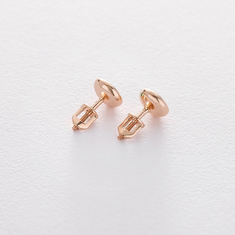 Золоті сережки - пусети з зеленим оніксом с05194 від ювелірного магазину Онікс - 4