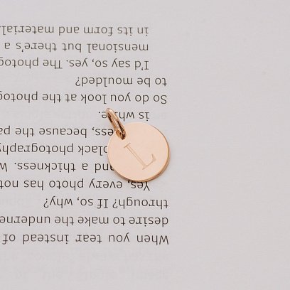 Кулон для гравировки в красном золоте "Буква" (17 мм) п03611б №6