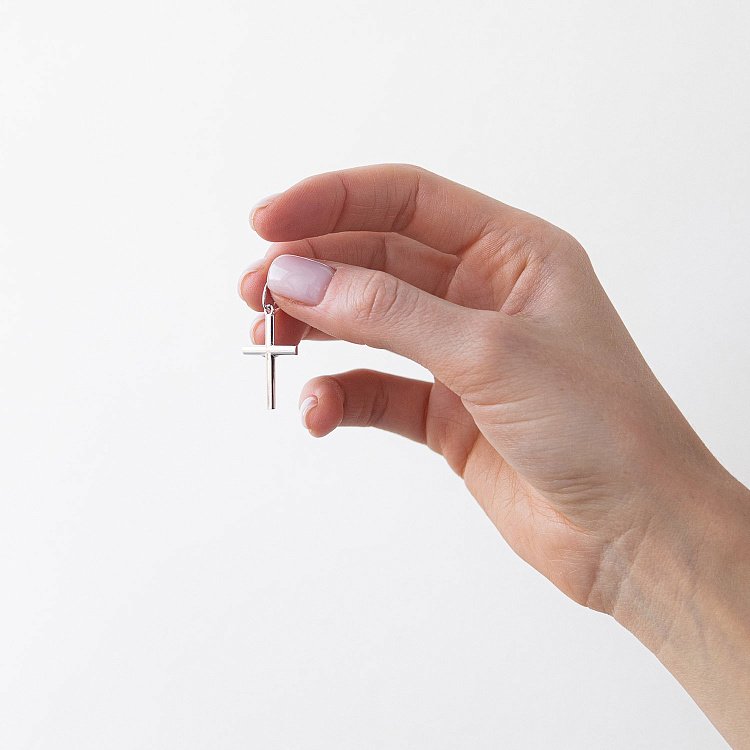 Золотой крестик без распятия п02888 от ювелирного магазина Оникс - 1