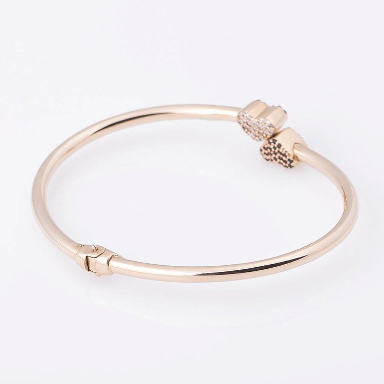 Золотой браслет "Сердца" с фианитами б02474 от ювелирного магазина Оникс - 1