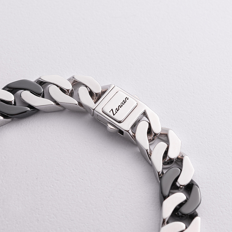 Серебряный мужской браслет ZANCAN ESB116-NE от ювелирного магазина Оникс - 2