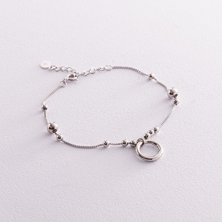 Срібний браслет "Кругообіг" з кульками 141621 від ювелірного магазину Онікс