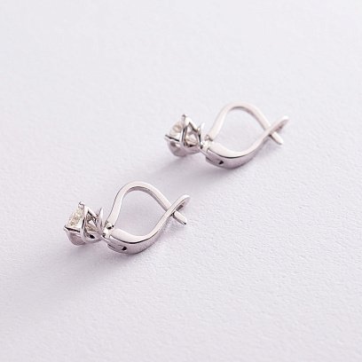 Золоті сережки "Квіточки" з діамантами EDKU002 №3