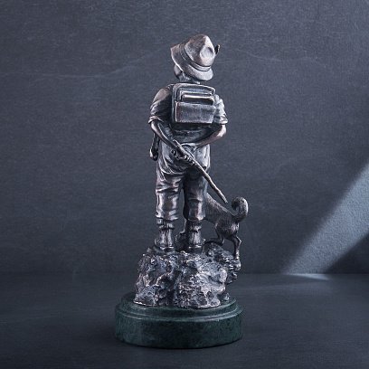 Срібна фігура ручної роботи "Хлопчик з собакою" сер00002 №3