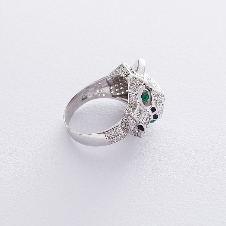 Золотое кольцо "Тигр" к06365 от ювелирного магазина Оникс - 2