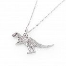 Срібне кольє "Динозавр" (фіаніти) 18602 от ювелирного магазина Оникс
