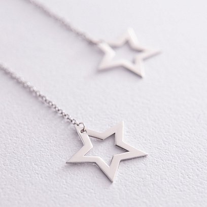 Срібні сережки "Зірочки на ланцюжку" 902-01376 №3