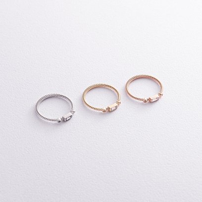 Кольцо "Кайла" в белом золоте (фианиты) к07400 №6