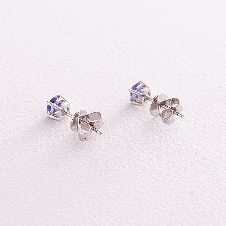 Золоті сережки - пусети з танзанітами сб0419gl від ювелірного магазину Онікс - 5