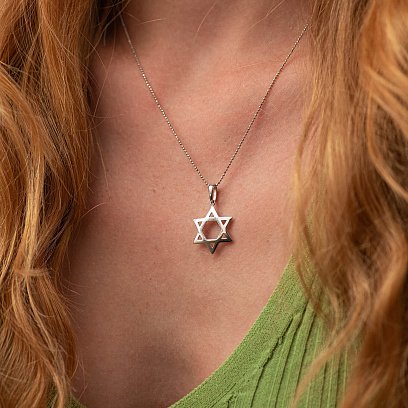 Кулон "Зірка Давида" у білому золоті п03829 №2
