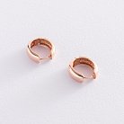Золотые серьги - кольца без камней с04927 от ювелирного магазина Оникс - 2