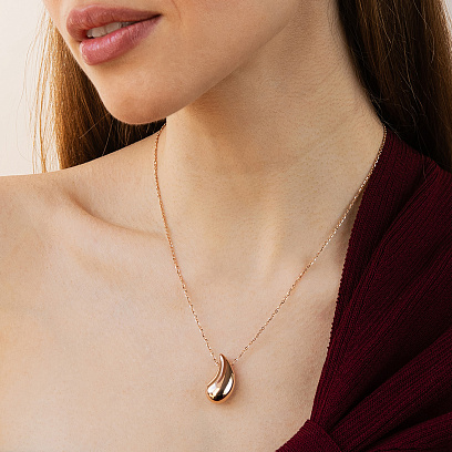 Золотое колье "Капелька" 860625 №4