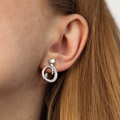 Серебряные серьги "Змеи" 902-01392 №4